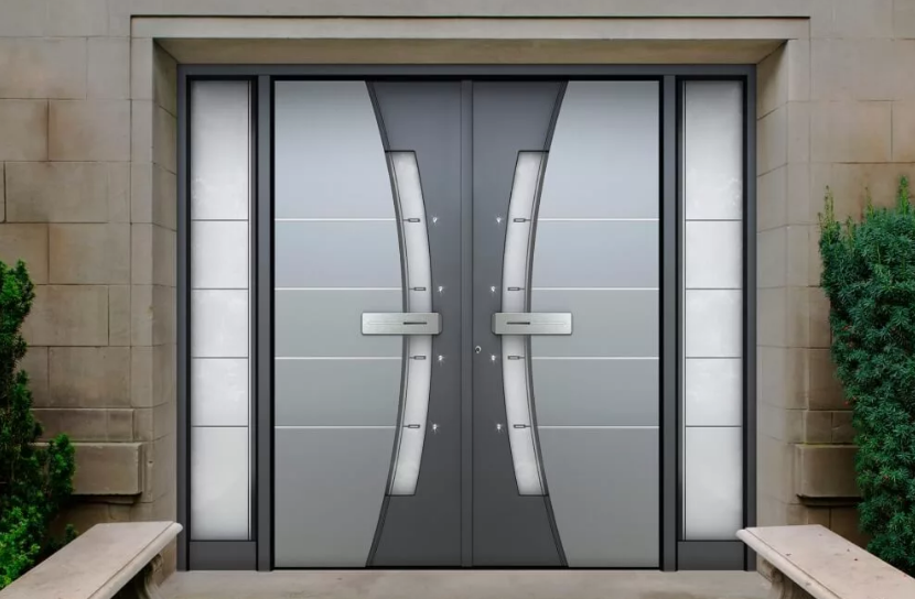 Алюминиевые двери необычной формы